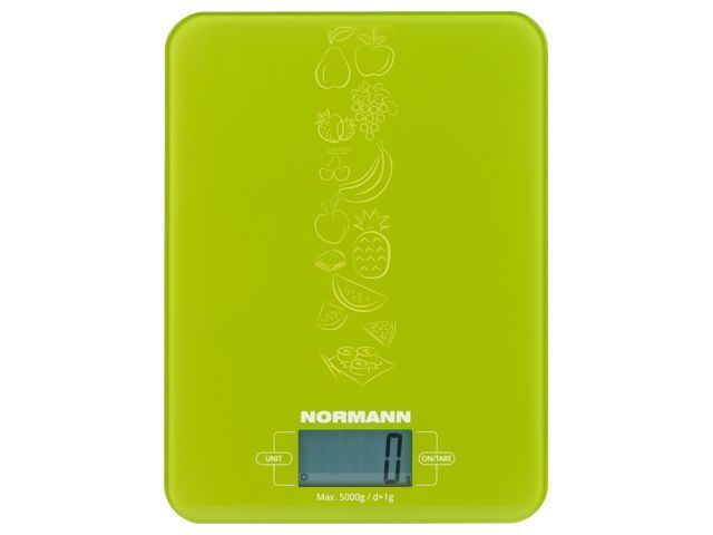 Весы кухонные (5 кг, стекло 3 mm, дисплей 45х23 mm)  NORMANN ASK-269