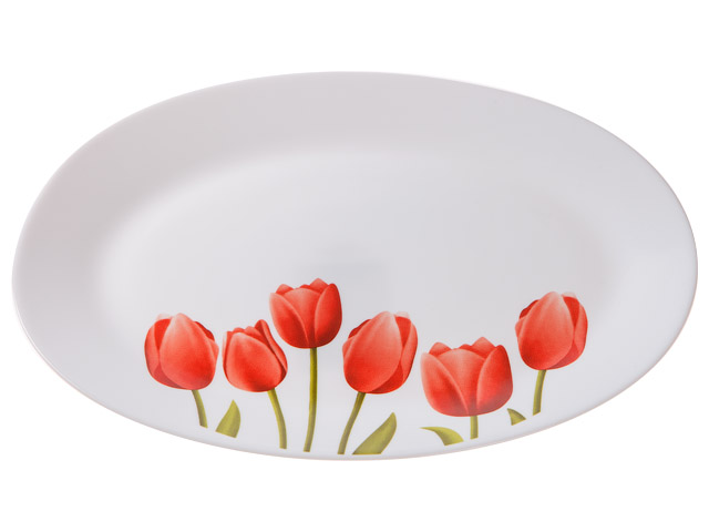 Блюдо стеклокерамическое, 320 mm, овальное, серия Сад тюльпанов  ...DIVA LA OPALA 13-132027