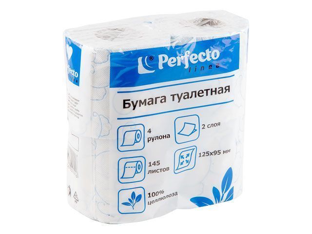Бумага туалетная, 4 рулона  PERFECTO LINEA 66-001416