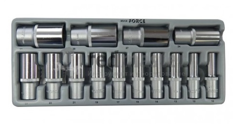 Набор головок глубоких 1/2" 10-32 мм. 14пр. 6-гран. в лотке  Rock FORCE RF-T4143