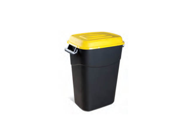 Контейнер для мусора пластикиковый 95л с жёлтой крышкой  ...TAYG 410017