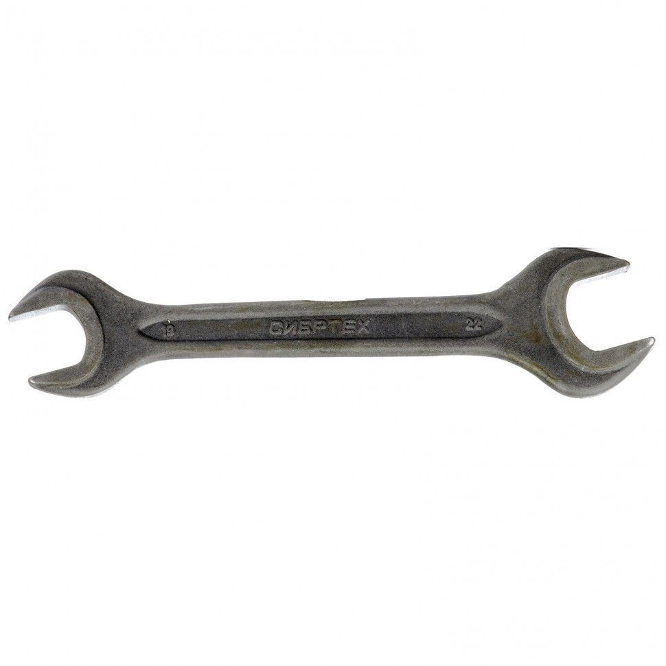 Ключ рожковый, 19 х 22 mm, CrV, фосфатированный, ГОСТ 2839  Сибртех 14329