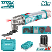 Многофункциональный инструмент, 16В, 2АКБ 2,0 А/ч,  5000-20000 дв/мин, M16,  ...TOTAL TMLI16222