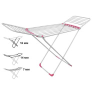 Сушилка для белья напольная, 18м, серия Gloria, бело-розовая (Сушильное полотно - 18 метров, размер ...PERFECTO LINEA 46-000214