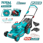 Газонокосилка аккумуляторная,40 (20В+20В), БЕЗ АКБ,   TOTAL TLMLI20185
