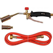 Горелка газовая кровельная 370mm с гибким шлангом и 2-мя насадками 25, 30mm  ...YATO YT-36740