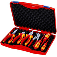 Чемодан RED Electro 2 c инструментом пластиковый VDE 1000V, 7 предметов   ...KNIPEX 002115