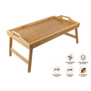 Поднос-столик бамбуковый с ручками, прямоугольный, BAMBOO (Размер: 50.5х30х6.5 см)  ...General Fittings 38-503065