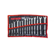 Набор ключей комбинированный 14 пр. на полотне: рожково-торцевые шарнирные 7 пр.,  ...Patron P-5145R