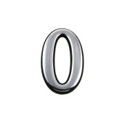Цифра дверная АЛЛЮР пластик "0" хром  УЗК 5087
