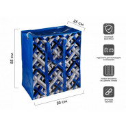 Сумка хозяйственная на молнии, синий узор, 50х55х25 см,  (Материал: полипропилен)  ...PERFECTO LINEA 42-505525