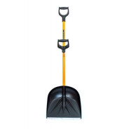 Лопата снеговая "Санта PRO", ковш черный 420х400мм, стальной черенок, две V-образные ручки...PROTEX 4607148792390