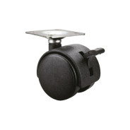 Опора колёсная d-50mm на площадке с фиксатором, пластмасса  ...STARFIX SMF-10520