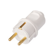 Вилка (с/з, 16А, 250В) белая,  BYLECTRICA В16-379