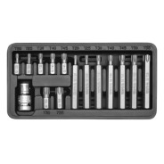 Головки-биты специальные TORX T20-T55 L30, 75mm (набор 15пр.)  YATO YT-0411