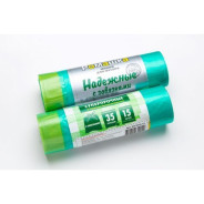 Мешки для мусора с завязками, 35 л, 15 шт, "НАДЕЖНЫЕ", зеленые (50х53 см/18 мкН)  ...РОМАШКА ВЗ0351513