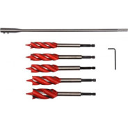 Сверла по дереву 16-26мм с 4 режущими кромками и хвостовиком HEX (набор 7пр.)  ...YATO YT-44693