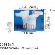 Клипса для крепления внутренней обшивки европейских а/м пластиковая (100шт/уп.)  ...Forsage C0951(European car)