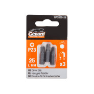 Насадка крестообразная PZ3 25mm 3шт (бита Pozidrive сталь S2 магнитная)  ...GEPARD GP3505-25