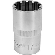 Головка торцевая spline 1/2" 6гр. 17mm L38mm CrV на держателе  YATO YT-14829