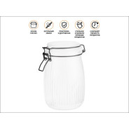 Банка для сыпучих продуктов стеклянная GRACE (Грейс) 1000 мл (Банка с бугельным замком)  ...PERFECTO LINEA 34-021000