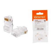 Разъем (джек) компьютерный RJ-45 8P8C CAT 5e (10 шт.) (инд. упаковка)  ...ЮПИТЕР JPZ1-7306-10