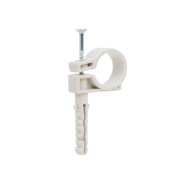 Хомут-дюбель d 20-22 с ударным шурупом (50шт в зип-локе)  WAVE w-60674-50