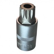 Головка 1/2" с насадкой SPLINE M18 с отверстием, длина 55 мм  ...H-D HD-12M1855H