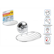 Мыльница настенная на вакуумной присоске, хром. сталь, FIX LOCK  ...PERFECTO LINEA 35-387480