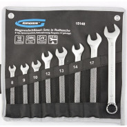 Набор ключей комбинированных 8-19 mm, 8 шт., CrV, холодный штамп  ...Gross 15148