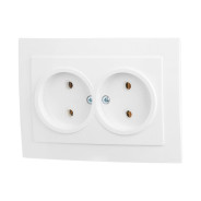 Розетка 2-ая, скрытая, без заземления, белая, Стандарт, RS 16-237 Б,  ...ЮПИТЕР JP7420-04