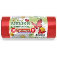 Мешки для мусора. 120 л. 10 шт. "Премиум". красные (70х110 см/35мкм)  ...РОМАШКА ВР-0051