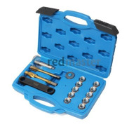 Набор приспособлений и футорок для восстановления резьбы тормозного суппорта 15 пр., (М12х1.5)  ...Rock FORCE RF-914B1