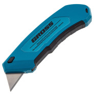 Нож 130 мм, алюм. корпус, выдв. трапец. лезвие 18 мм (SK-5), клипса для ремня, 4 лезвия  ...Gross 78899