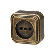 Розетка 1-ая открытая, без заземления, бронзовая, Стандарт, RA16-131-ЧБ,  ...ЮПИТЕР JP7413-04