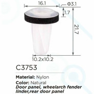 Клипса для крепления внутренней обшивки а/м Ленд Ровер пластиковая (100шт/уп.)  ...Forsage клипса C3753(Land Rover)