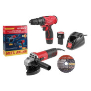 Набор электроинструмента одноручная ушм + АКЦИЯ Аккумуляторная дрель-шуруповерт в кор. (Ушм AG 1209-...WORTEX 1329386