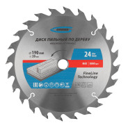 Пильный диск по дереву ф190 х 20 мм, 24 зуба + кольцо 20/16мм  Gross 73315