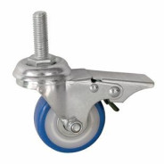 Колесо аппаратное поворотное SCtvb 25 50 мм с болтом и тормозом (синяя резина)  ...TOR 1027145