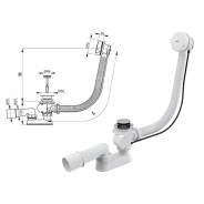 Сифон для ванны автомат комплект, белый (длина 80 см)  Alcaplast A51B