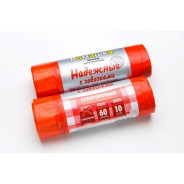 Мешки для мусора с завязками, 60 л, 10 шт, "НАДЕЖНЫЕ", красные (59х64 см/23 мкН)  ...РОМАШКА ВЗ0601014