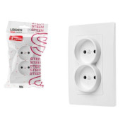 Розетка 2-ая (скрытая, б/з) белая, Steen  LEIDEN ELECTRIC 8760908060378