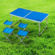 Стол складной со стульями для кемпинга (стул-4шт, 120х60х50/60/70см)  ...KINGTUL KT-09517M