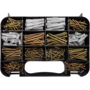 Шурупы с набором пластмассовых дюбелей (набор 260шт)  VOREL 24110