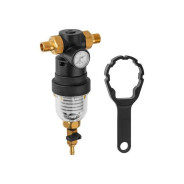 Фильтр самоочищающийся 1/2" нар., с манометром (инд. упак.) (промывной латунный, фильтр разборн...AV Engineering AVE115701KG