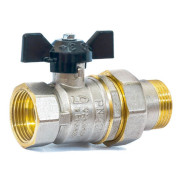 Кран шаровый стандартный 1/2" нар.-вн. бабочка (со сгоном) PN 40  ...LD LD47.306.15