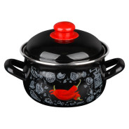 Кастрюля стальная эмалированная, 3.8 л, серия Перчик (подходит для всех типов плит, включая индукцию...PERFECTO LINEA 50-367838