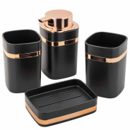 Набор для ванной комнаты 4пр. (мыльница, дозатор для мыла, подставка для зубных щеток, подставка для...La and Te beaute LT-BSP-3BK