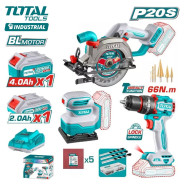 Набор аккумуляторного инструмента, 20В, 2АКБ 2,0 / 4,0 А/ч,   TOTAL TOSLI241193