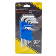 Набор ключей Г-образных 6-гранных 9пр.    KINGTUL KT-5093